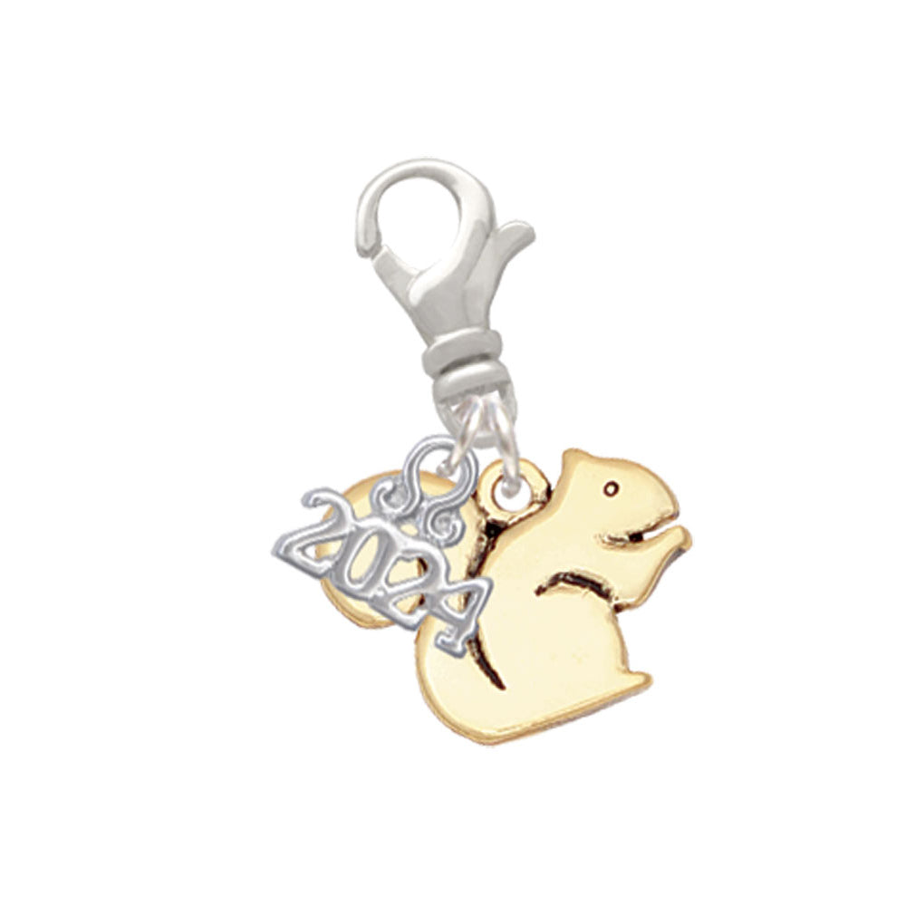 Delight Jewelry Plated Squirrel Clip on Charm with Year 2024 Image 4
