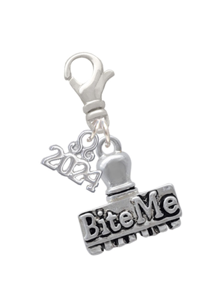 Delight Jewelry Plated 3-D Denied Stamp Clip on Charm with Year 2024 Image 4
