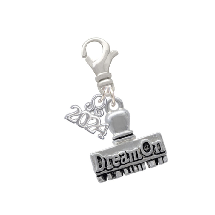 Delight Jewelry Plated 3-D Denied Stamp Clip on Charm with Year 2024 Image 6