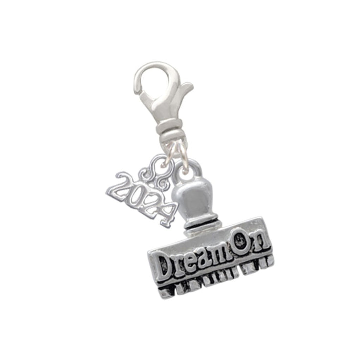 Delight Jewelry Plated 3-D Denied Stamp Clip on Charm with Year 2024 Image 1