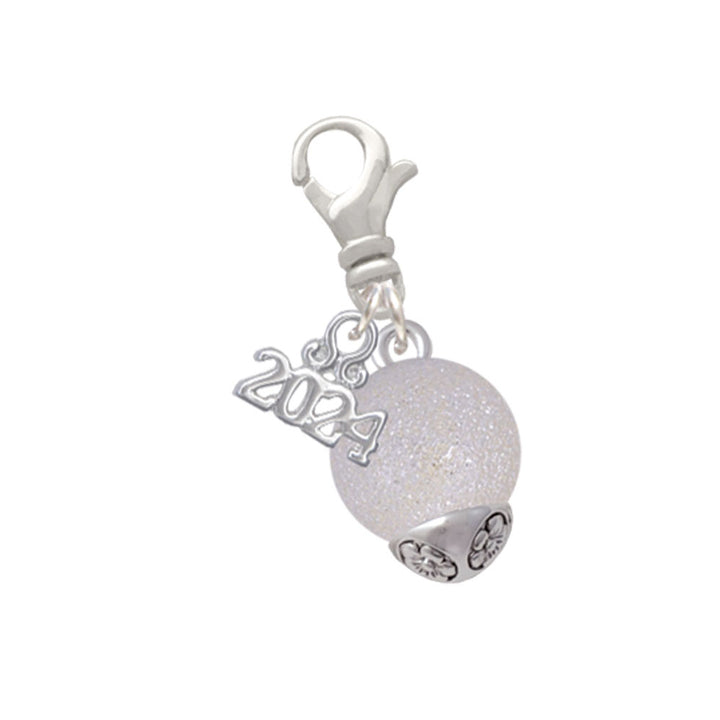 Delight Jewelry 12mm Stardust Round Plated Spinner Clip on Charm with Year 2024 Image 4