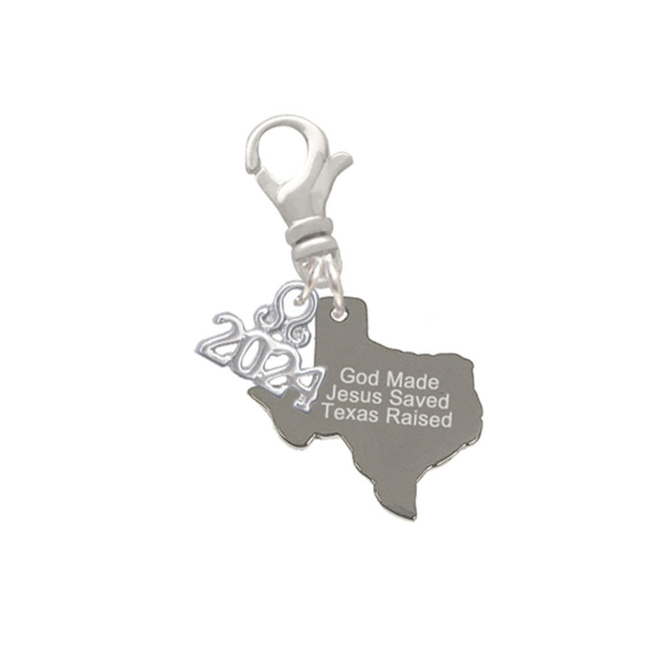 Delight Jewelry Stainless Steel Texas - Clip on Charm with Year 2024 Image 6