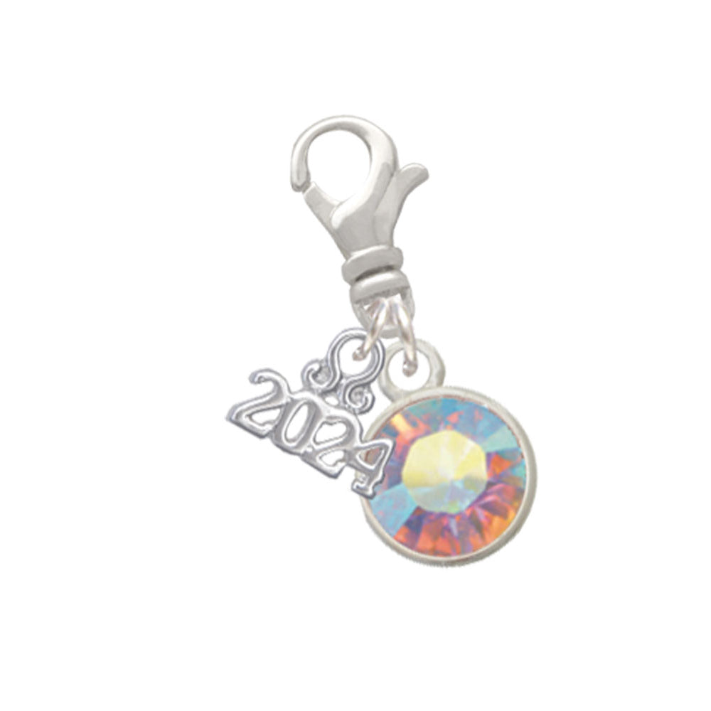 Delight Jewelry 10mm Crystal Drop Clip on Charm with Year 2024 Image 1