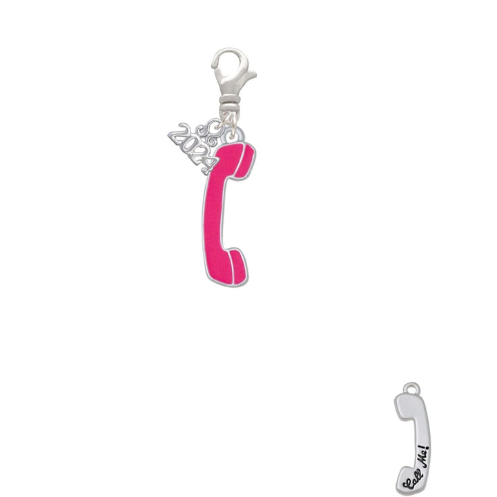 Delight Jewelry Enamel Telephone Clip on Charm with Year 2024 Image 2