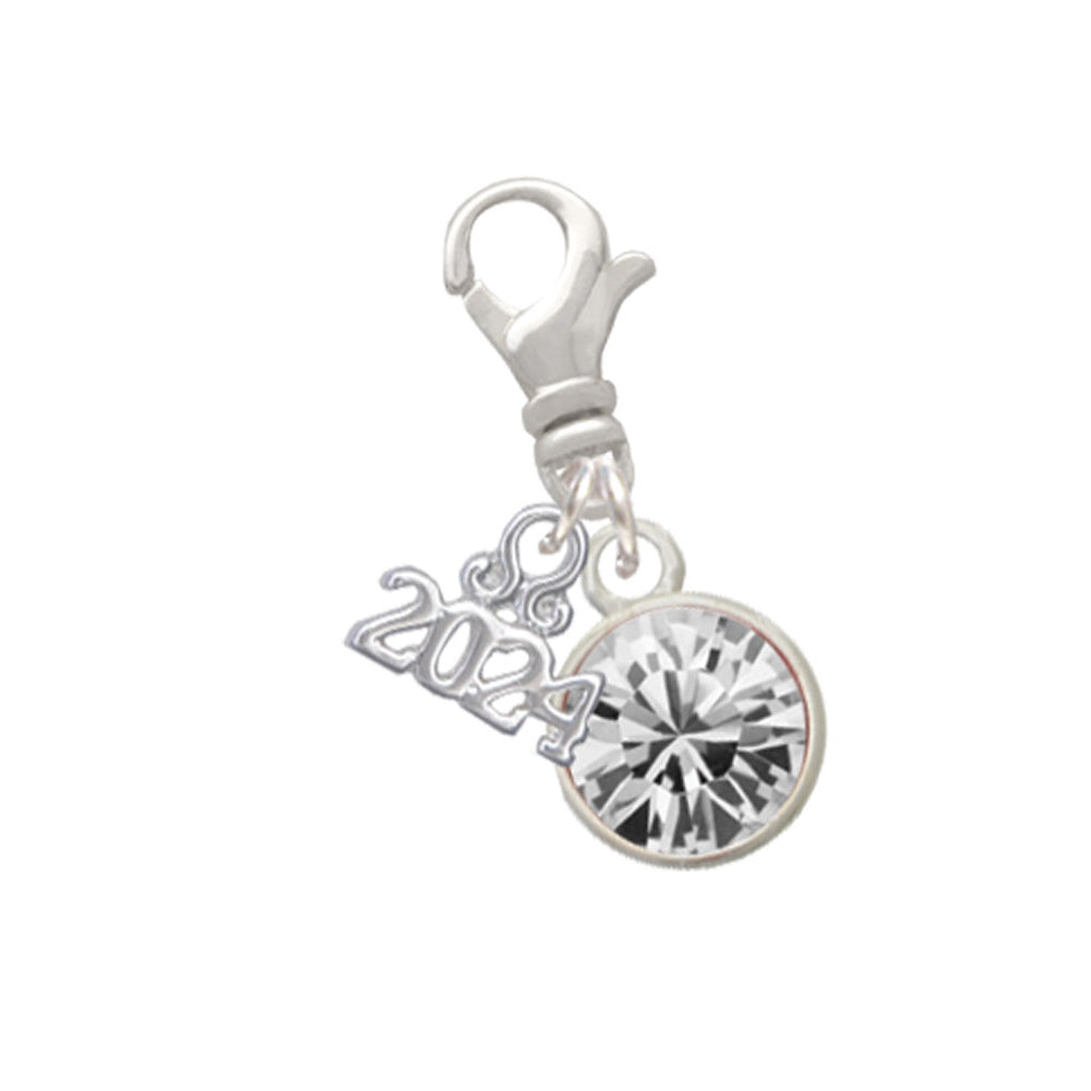 Delight Jewelry 10mm Crystal Drop Clip on Charm with Year 2024 Image 4