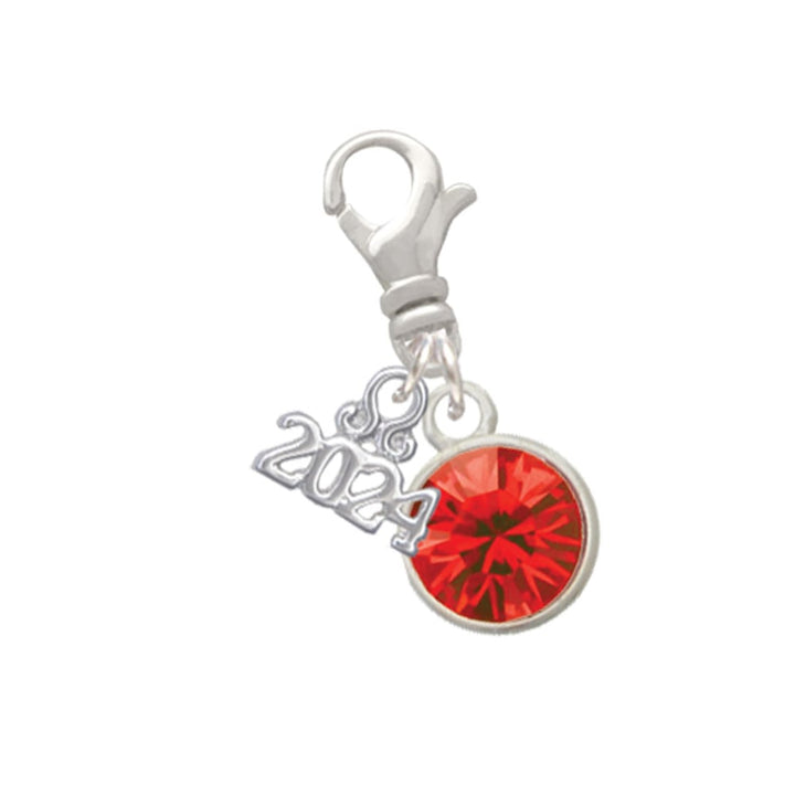 Delight Jewelry 10mm Crystal Drop Clip on Charm with Year 2024 Image 1