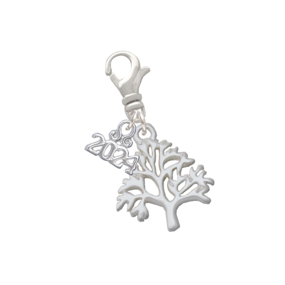 Delight Jewelry Plated Medium Tree of Life Clip on Charm with Year 2024 Image 1
