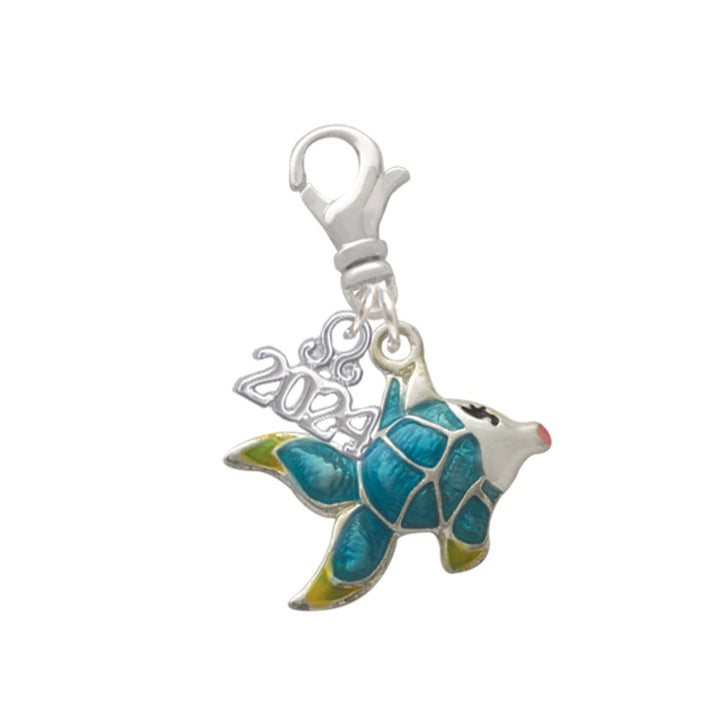Delight Jewelry Silvertone Enamel Tropical Fish Clip on Charm with Year 2024 Image 1