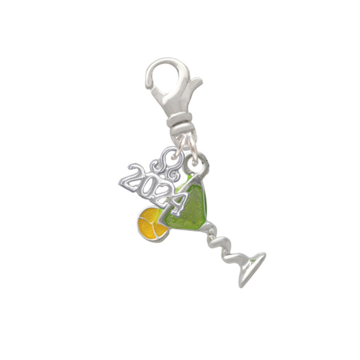 Delight Jewelry Silvertone Enamel Tropical Drink Clip on Charm with Year 2024 Image 6