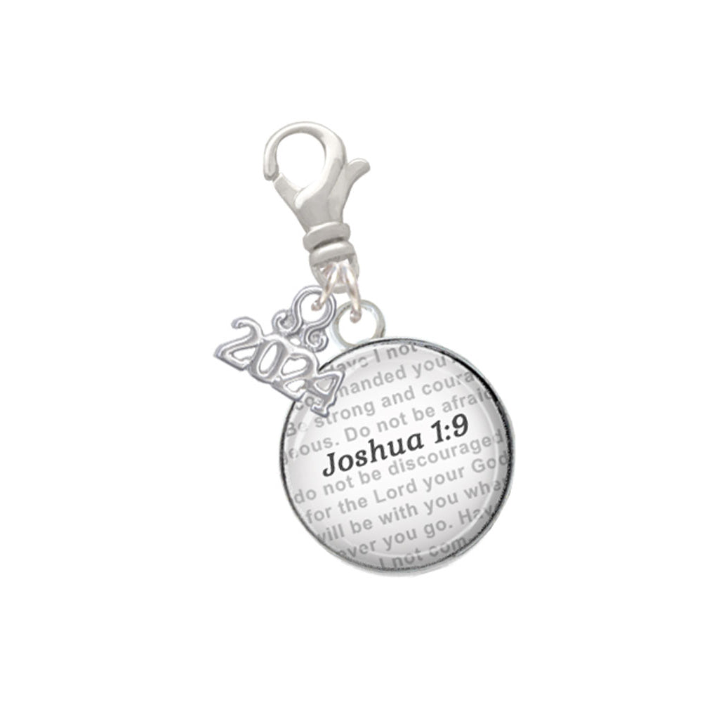 Delight Jewelry Silvertone Domed Verse Clip on Charm with Year 2024 Image 8
