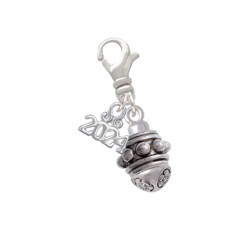 Delight Jewelry Silvertone Large Bullets Spacer Spinner Clip on Charm with Year 2024 Image 1