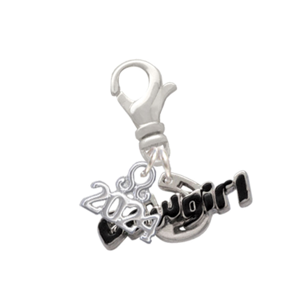 Delight Jewelry Silvertone Black Cowgirl Clip on Charm with Year 2024 Image 1