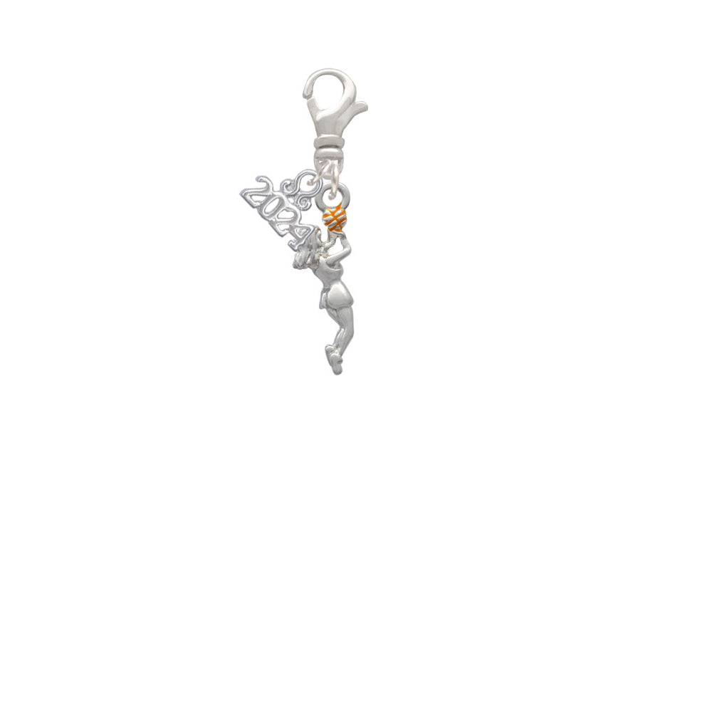 Delight Jewelry Silvertone Basketball Player Girl Clip on Charm with Year 2024 Image 2