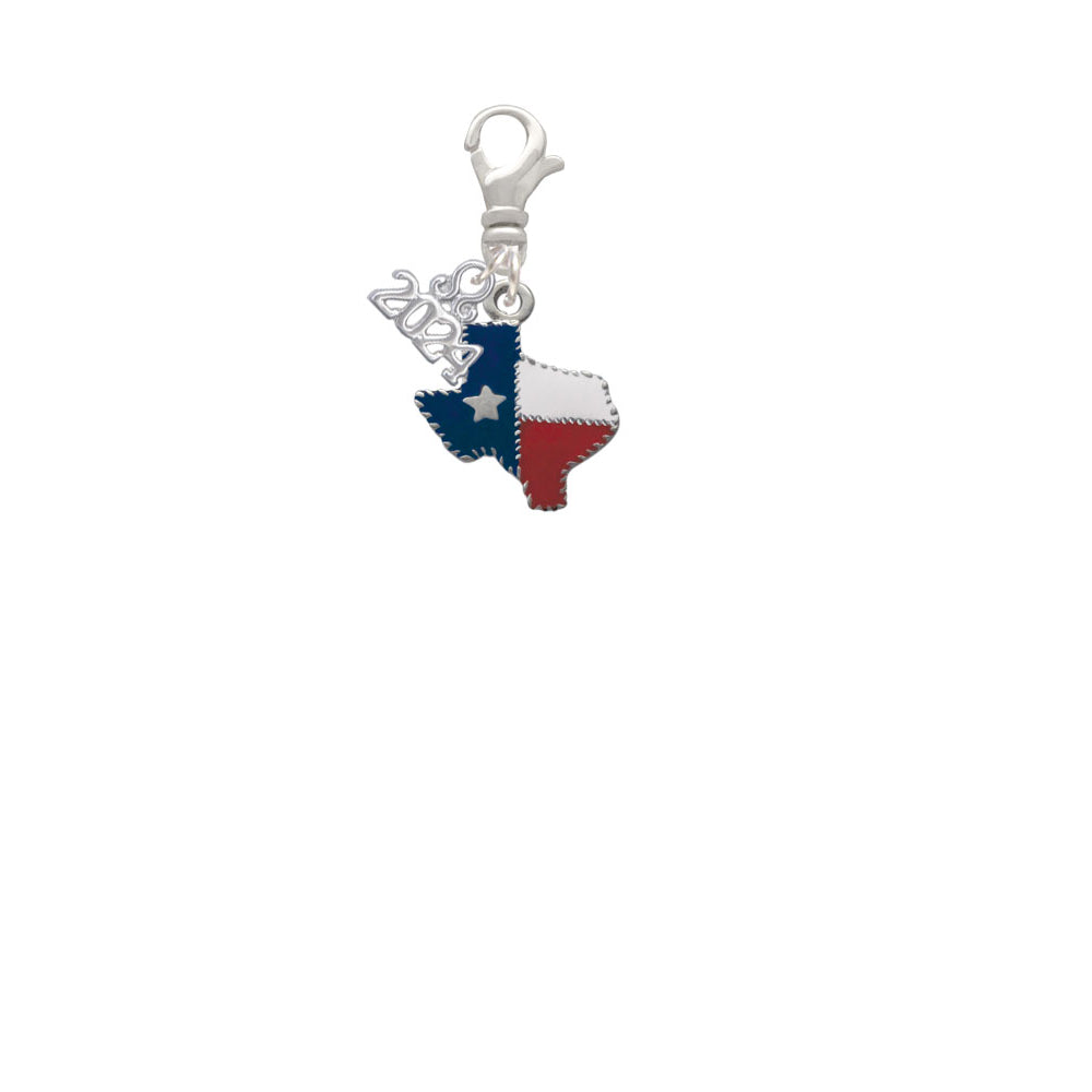 Delight Jewelry Silvertone Texas with Rope Border Clip on Charm with Year 2024 Image 2