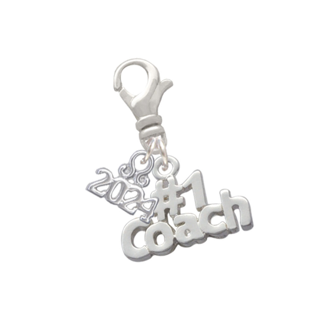 Delight Jewelry Silvertone 1 Coach Clip on Charm with Year 2024 Image 1