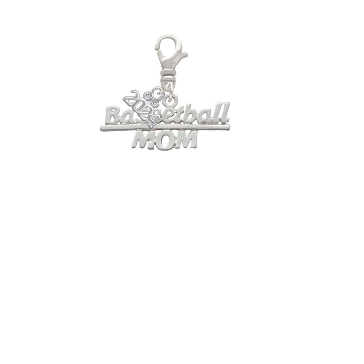 Delight Jewelry Silvertone Basketball Mom Clip on Charm with Year 2024 Image 2