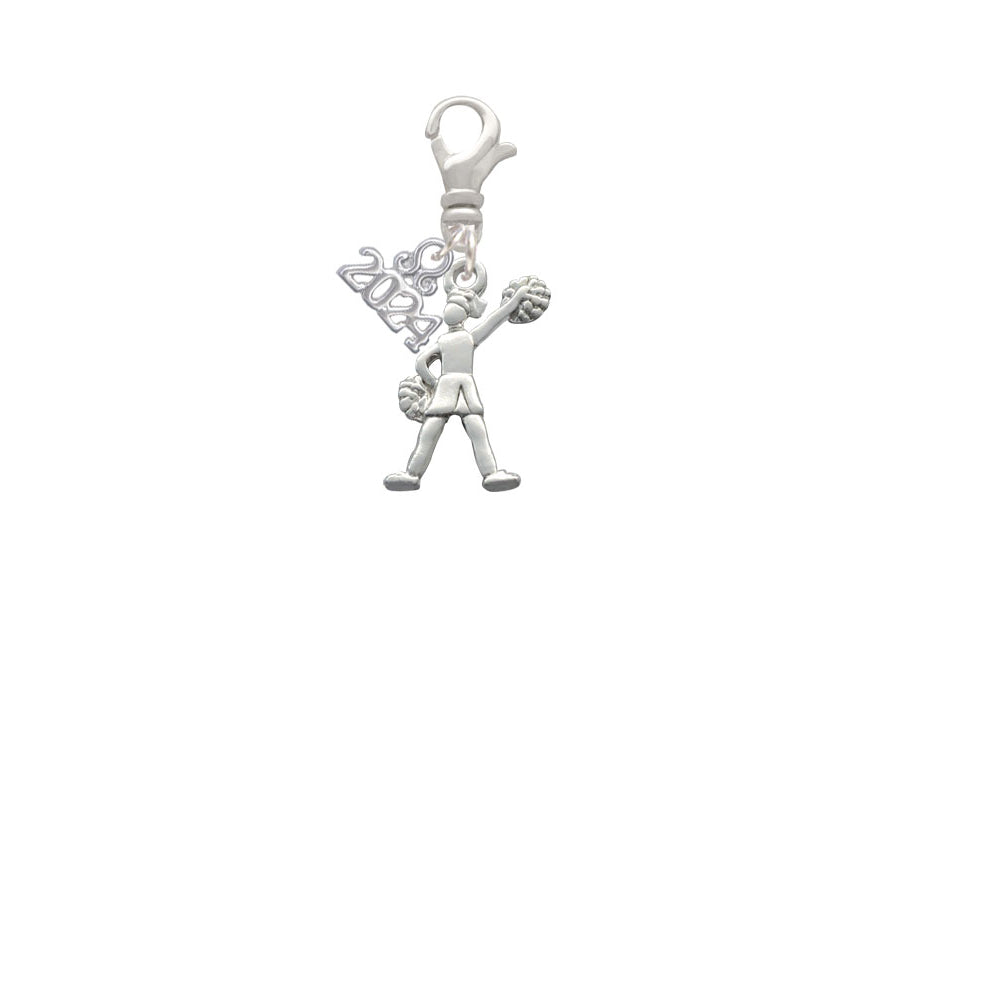 Delight Jewelry Silvertone Cheerleader - Standing Clip on Charm with Year 2024 Image 2