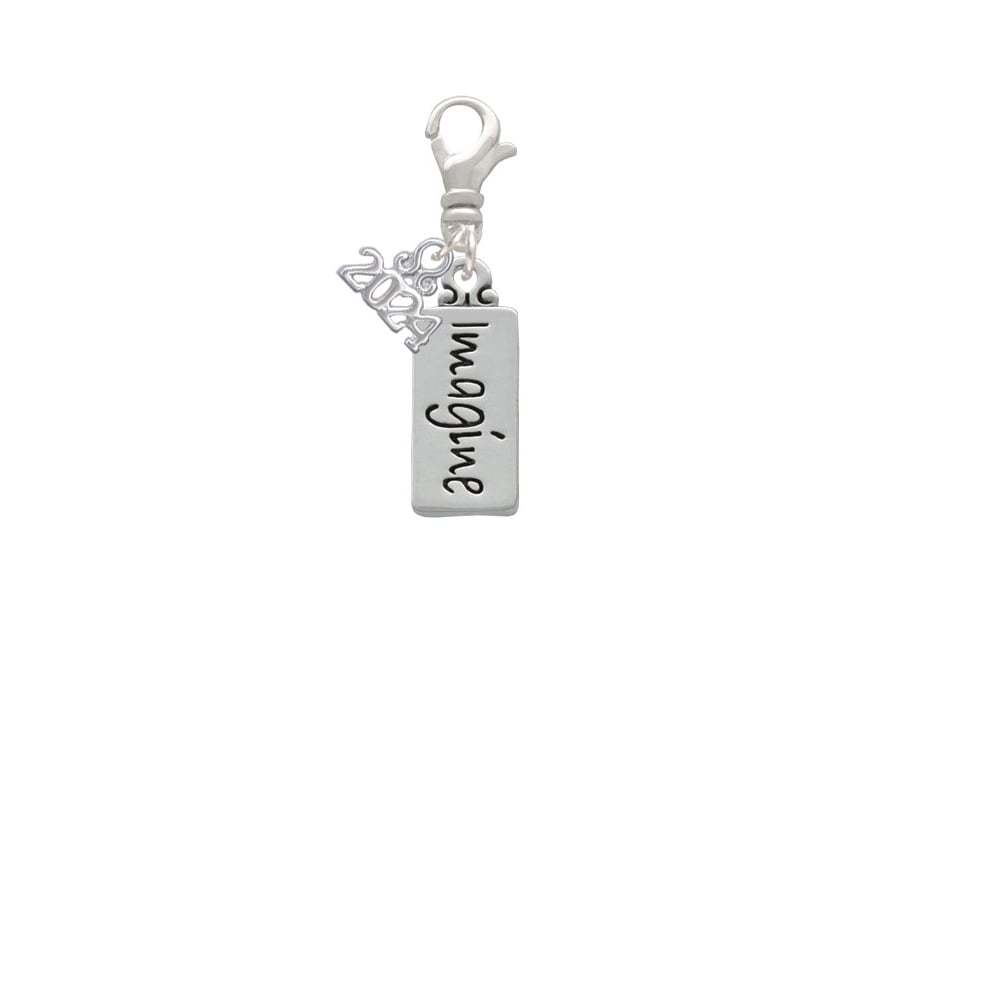 Delight Jewelry Silvertone Imagine Clip on Charm with Year 2024 Image 2