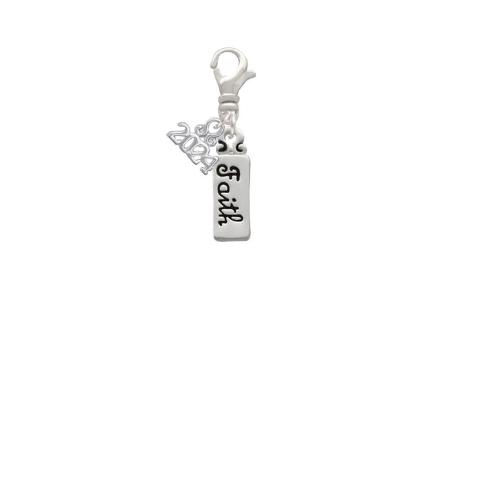 Delight Jewelry Silvertone Faith Clip on Charm with Year 2024 Image 2