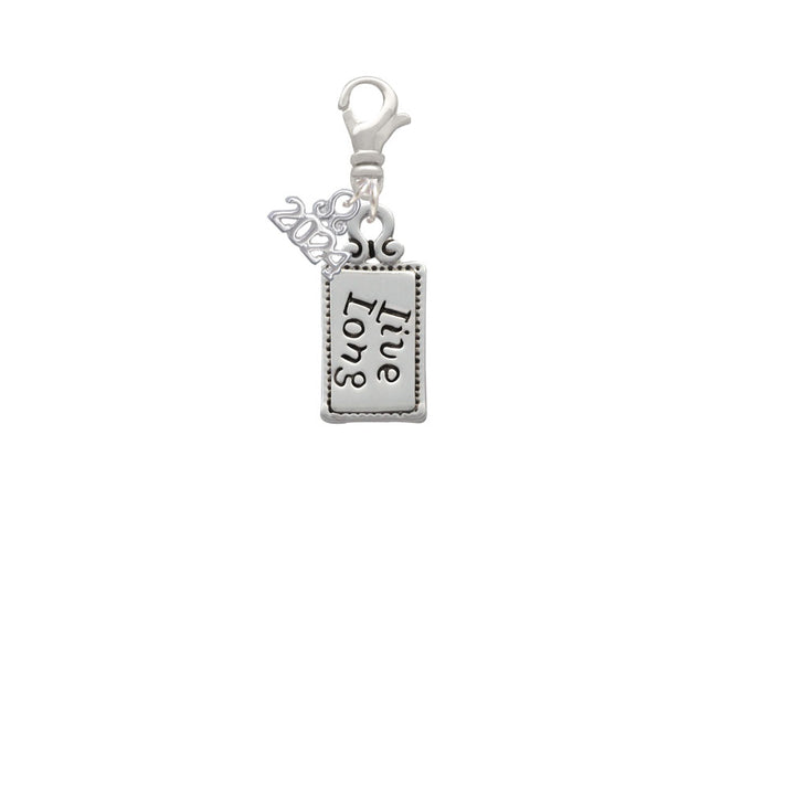 Delight Jewelry Silvertone Live Long Clip on Charm with Year 2024 Image 2