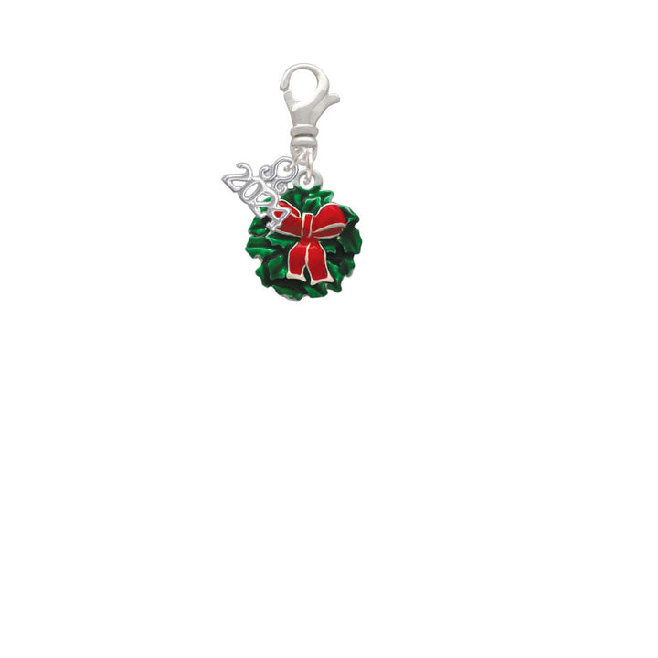 Delight Jewelry Enamel Wreath with Bow Clip on Charm with Year 2024 Image 2