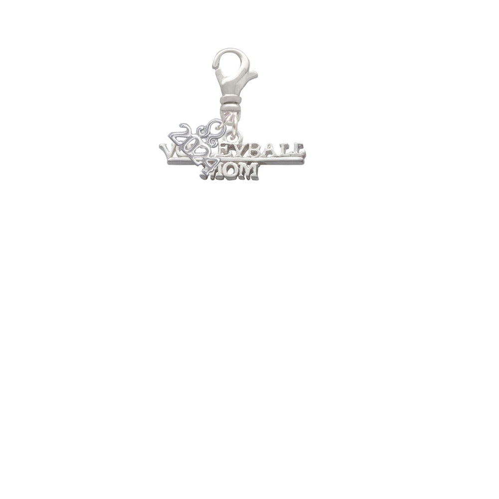Delight Jewelry Silvertone Volleyball Mom Clip on Charm with Year 2024 Image 2