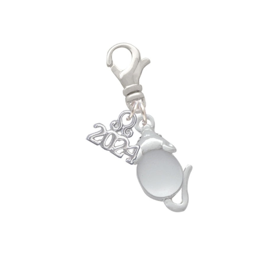 Delight Jewelry Silvertone Mouse with Clear Resin Body Clip on Charm with Year 2024 Image 1
