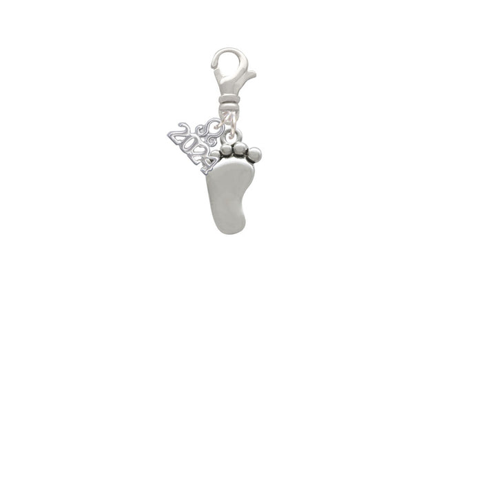 Delight Jewelry Silvertone Foot Clip on Charm with Year 2024 Image 2