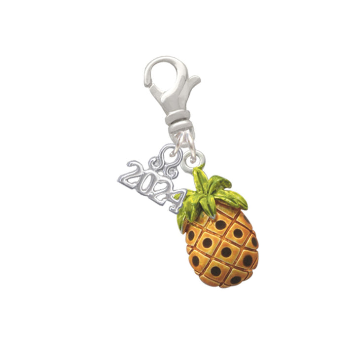 Delight Jewelry Enamel Pineapple Clip on Charm with Year 2024 Image 1