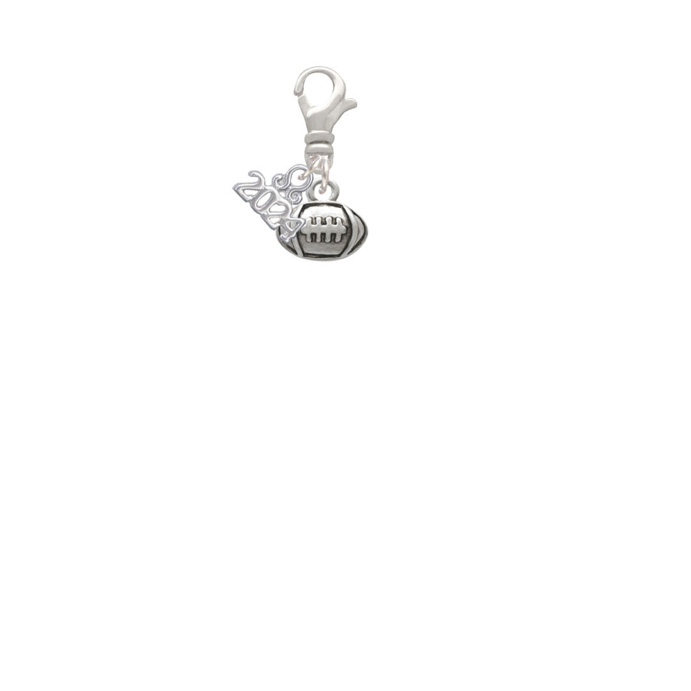 Delight Jewelry Silvertone Mini Football Clip on Charm with Year 2024 Image 2