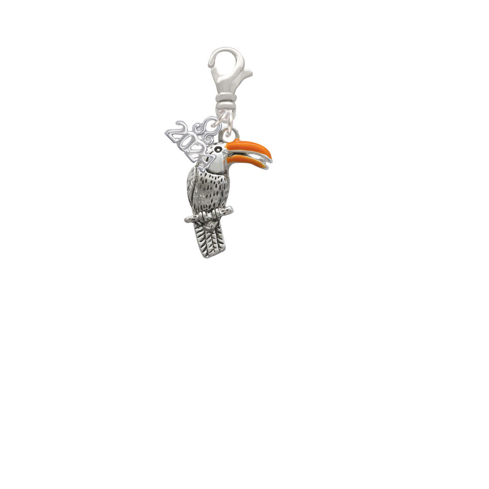 Delight Jewelry Silvertone Toucan Clip on Charm with Year 2024 Image 2