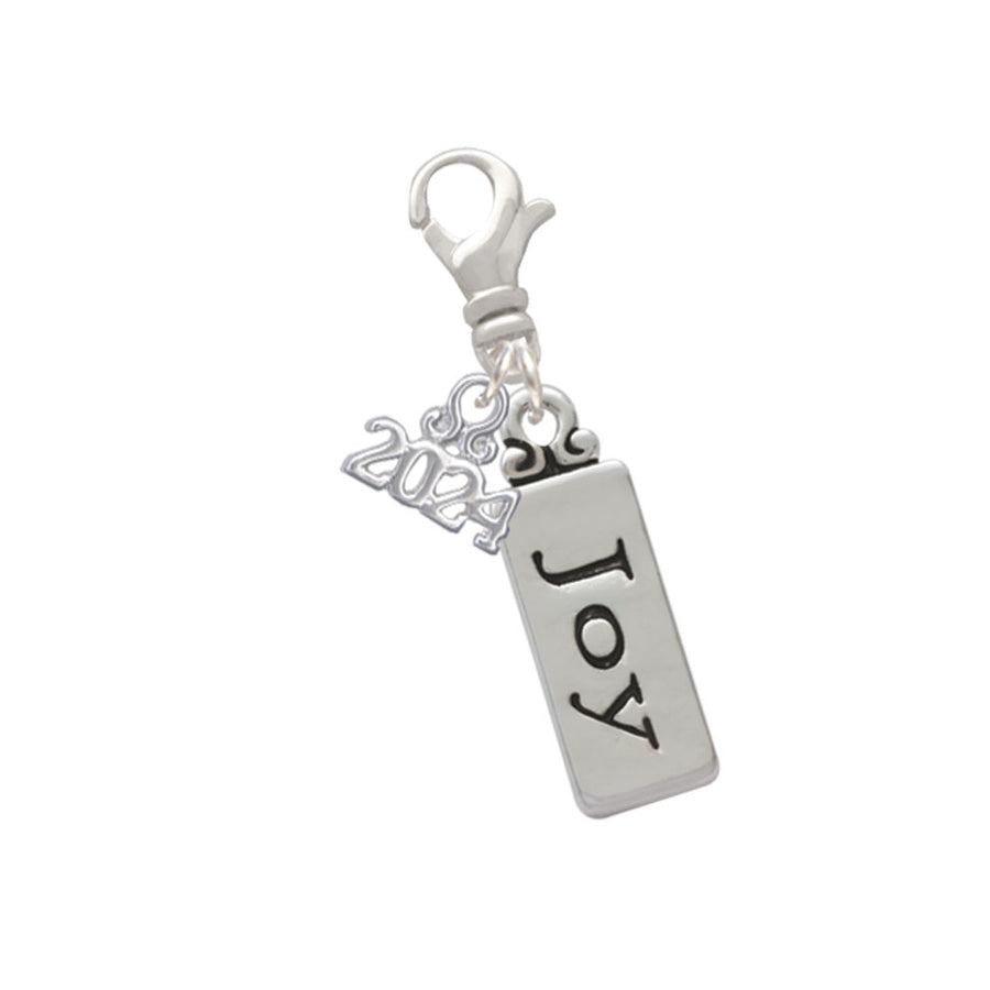 Delight Jewelry Silvertone Joy Clip on Charm with Year 2024 Image 1