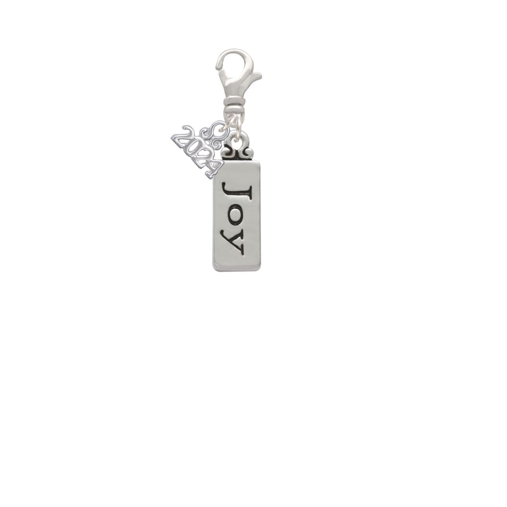 Delight Jewelry Silvertone Joy Clip on Charm with Year 2024 Image 2