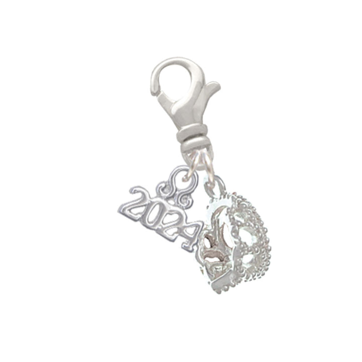 Delight Jewelry Silvertone 3-D Tiara Clip on Charm with Year 2024 Image 1