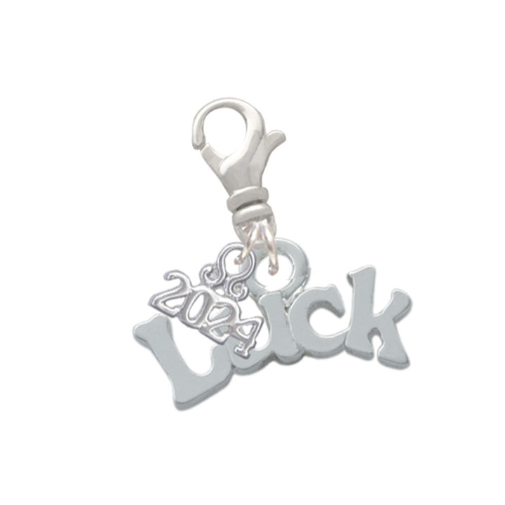 Delight Jewelry Silvertone Luck Clip on Charm with Year 2024 Image 1