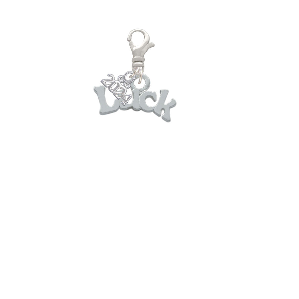 Delight Jewelry Silvertone Luck Clip on Charm with Year 2024 Image 2