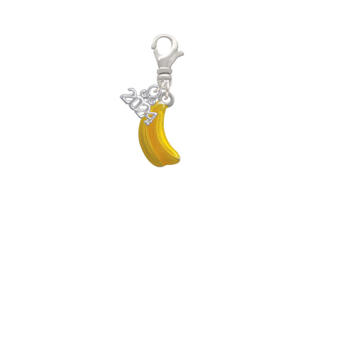 Delight Jewelry Silvertone 3-D Yellow Enamel Bananas Clip on Charm with Year 2024 Image 2