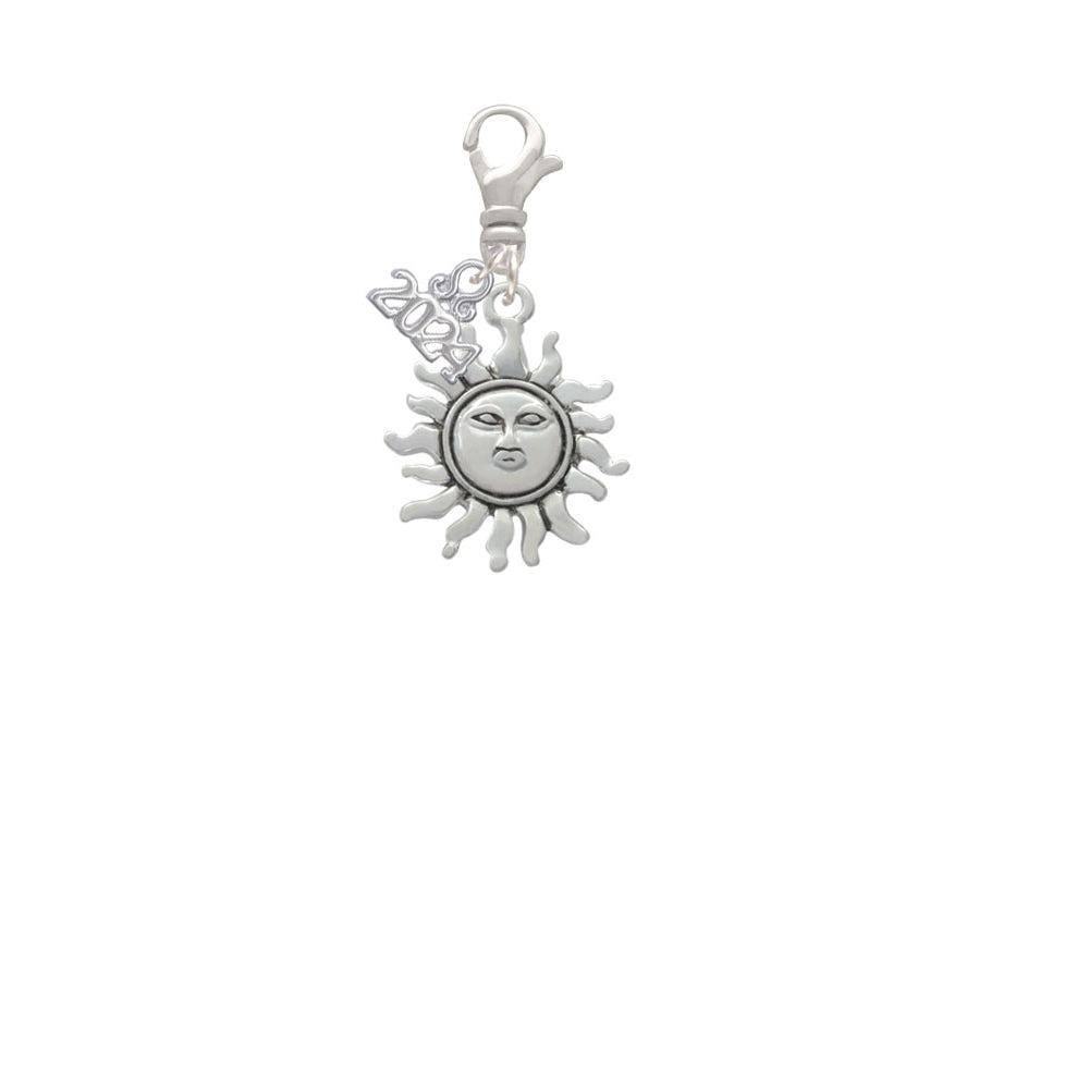 Delight Jewelry Silvertone Sun Clip on Charm with Year 2024 Image 2