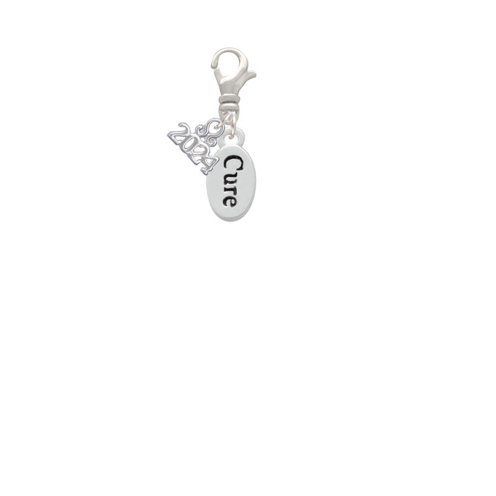 Delight Jewelry Silvertone Cure in oval Clip on Charm with Year 2024 Image 2