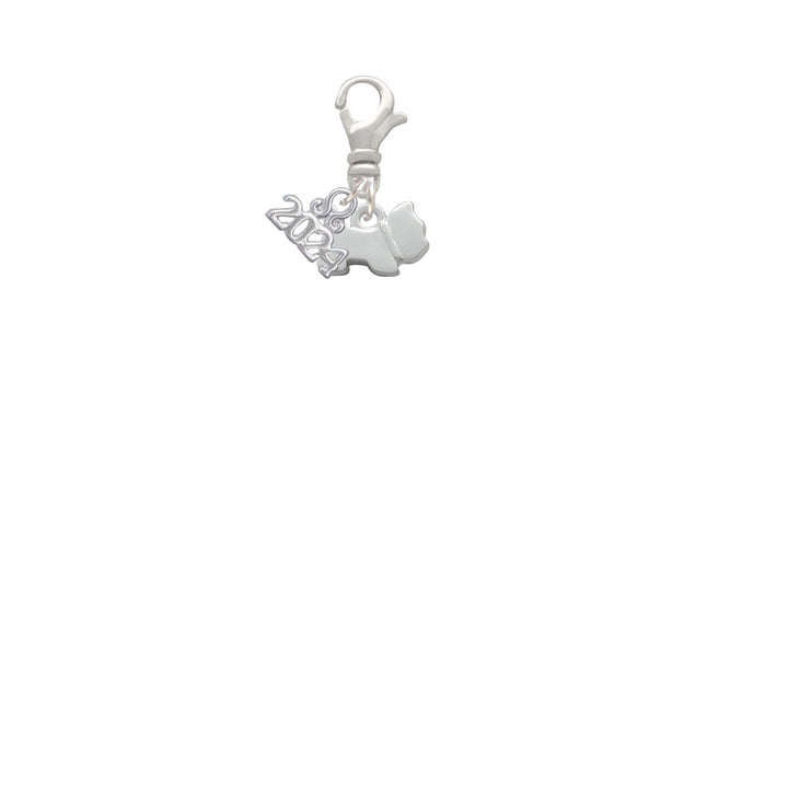 Delight Jewelry Silvertone Mini Scottie Dog Clip on Charm with Year 2024 Image 2
