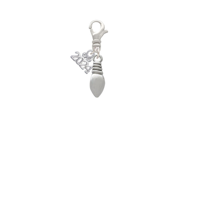 Delight Jewelry Silvertone Mini Christmas Light Clip on Charm with Year 2024 Image 2