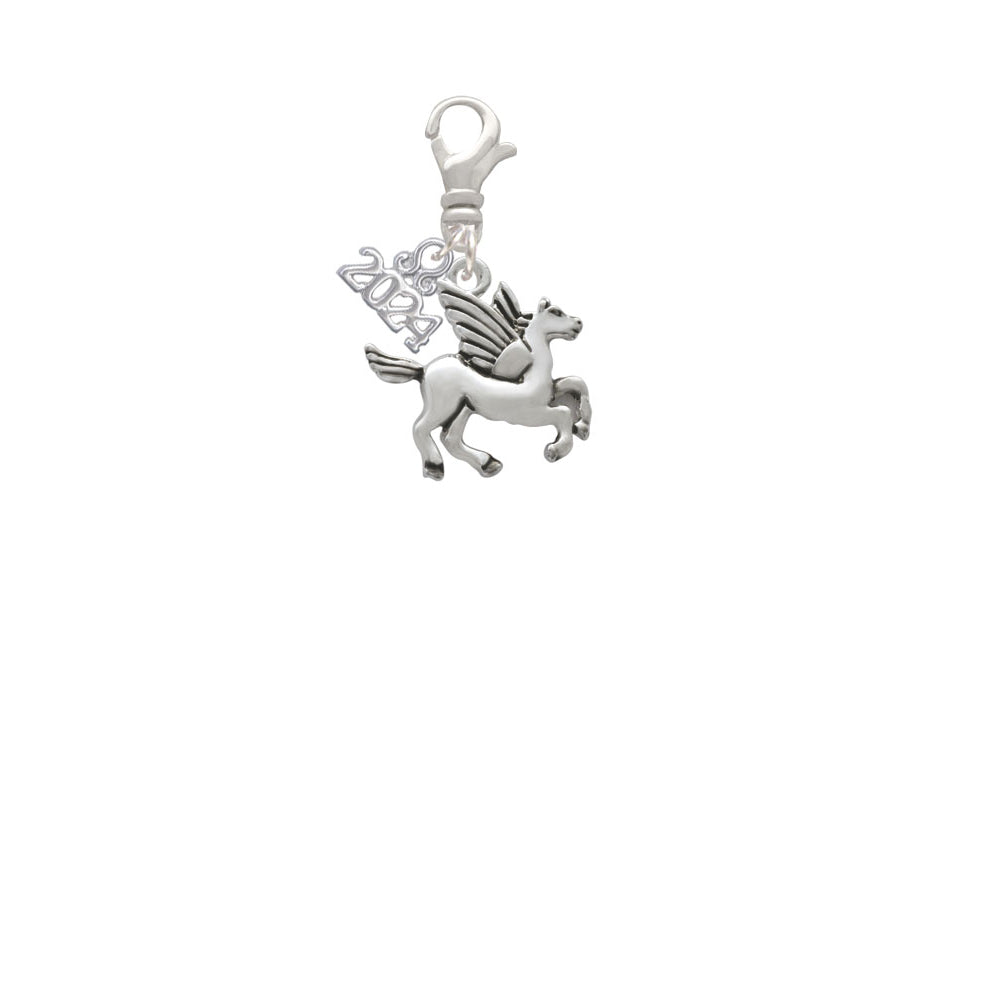 Delight Jewelry Silvertone Medium Pegasus Clip on Charm with Year 2024 Image 2