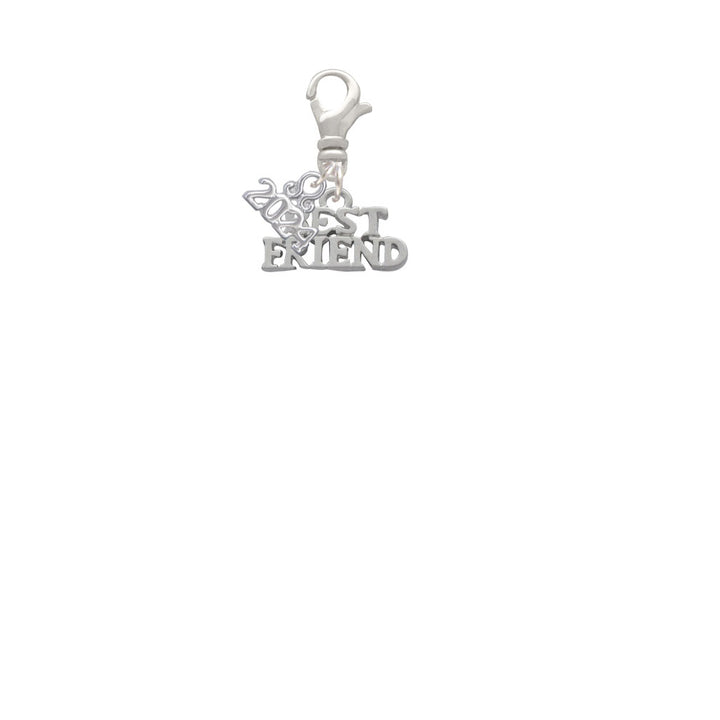 Delight Jewelry Silvertone Best Friend Clip on Charm with Year 2024 Image 2