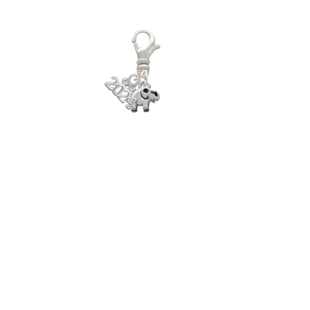 Delight Jewelry Silvertone Mini Elephant Clip on Charm with Year 2024 Image 2