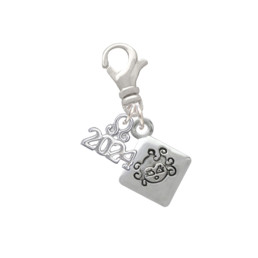 Delight Jewelry Silvertone 2-D Bad Hair Day with Girl Clip on Charm with Year 2024 Image 1