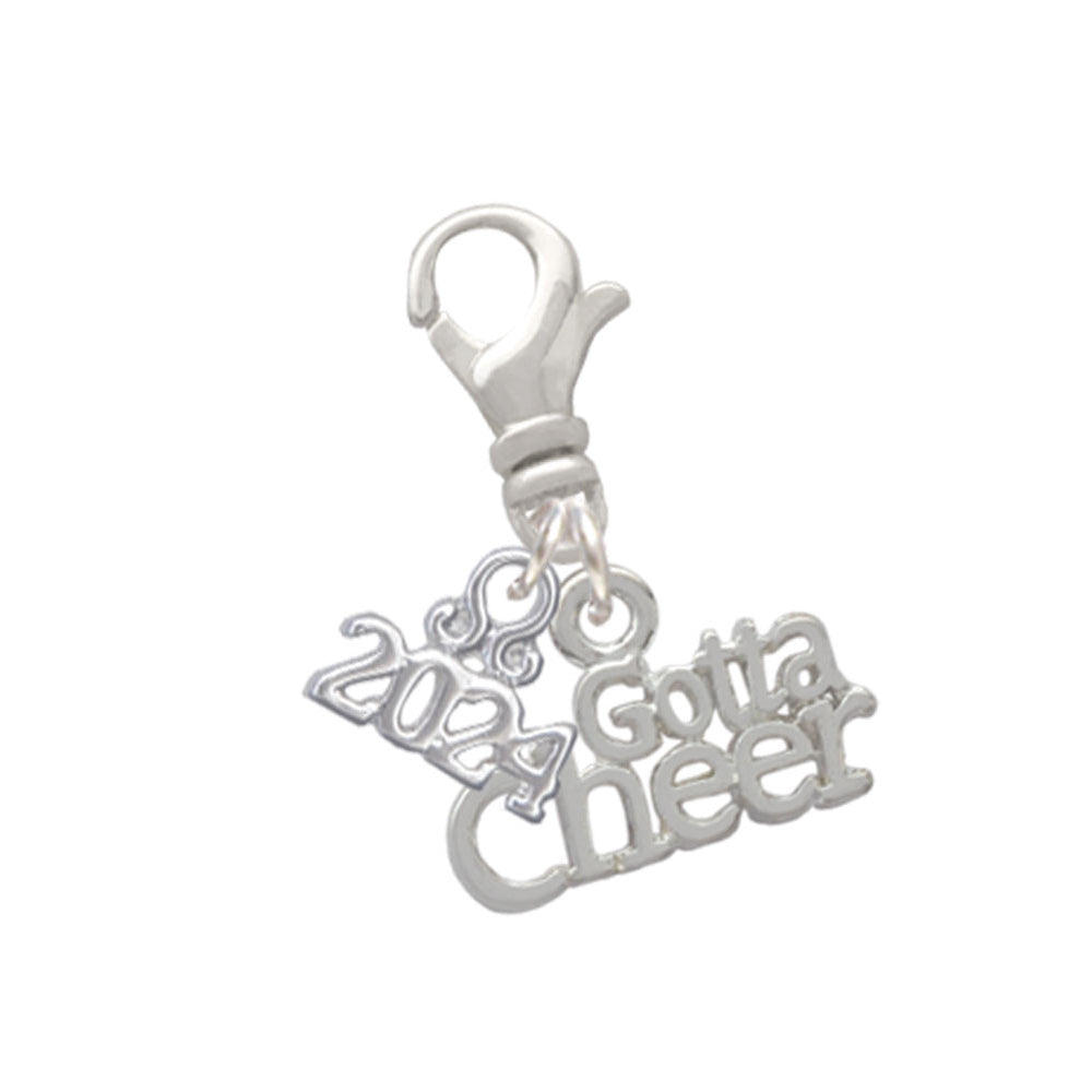 Delight Jewelry Silvertone Gotta Cheer Clip on Charm with Year 2024 Image 1