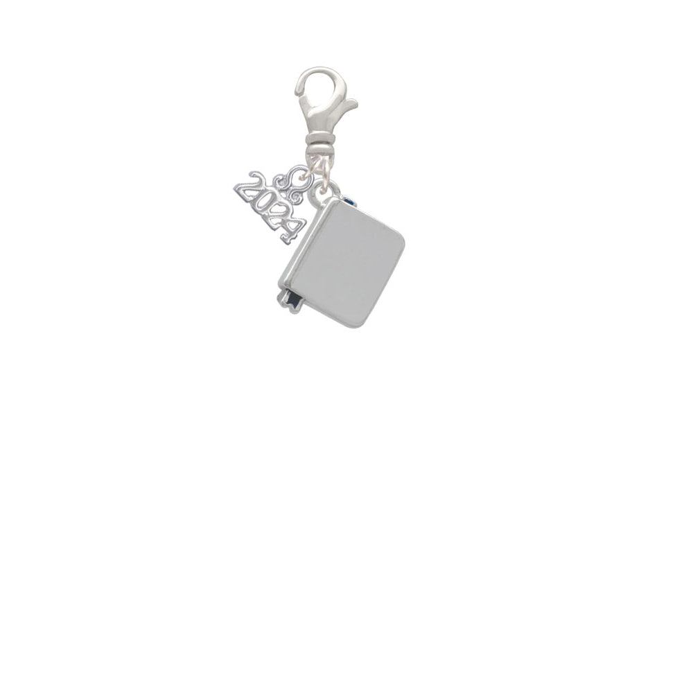 Delight Jewelry Silvertone Book Clip on Charm with Year 2024 Image 2