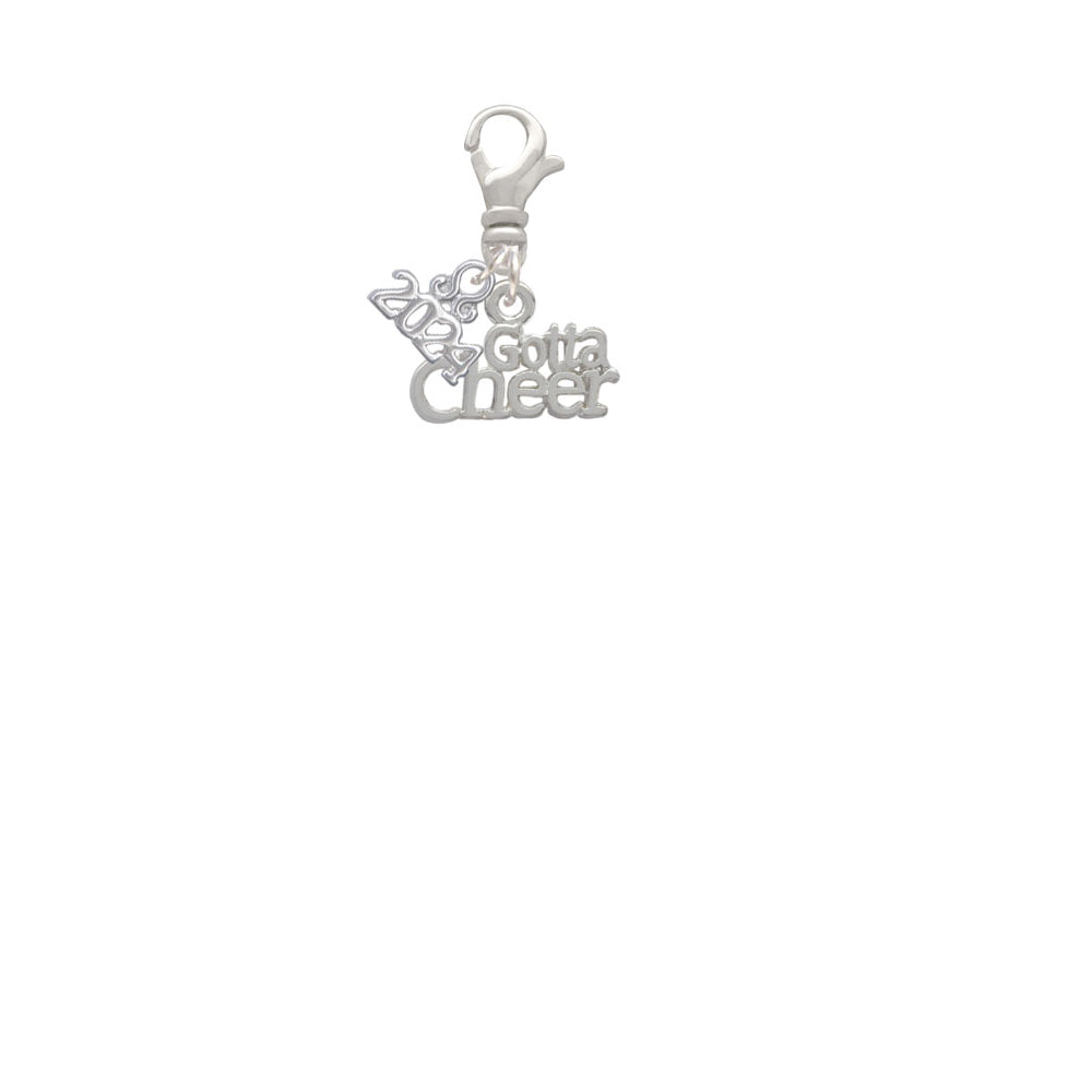 Delight Jewelry Silvertone Gotta Cheer Clip on Charm with Year 2024 Image 2