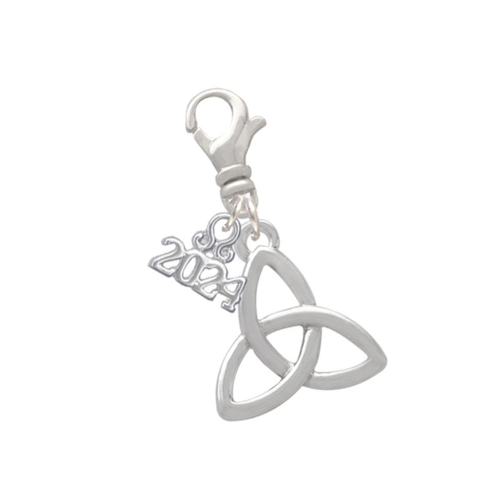 Delight Jewelry Silvertone Large Trinity Knot Clip on Charm with Year 2024 Image 1
