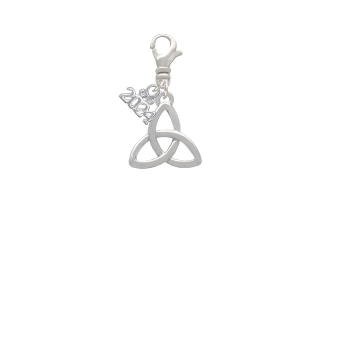 Delight Jewelry Silvertone Large Trinity Knot Clip on Charm with Year 2024 Image 2